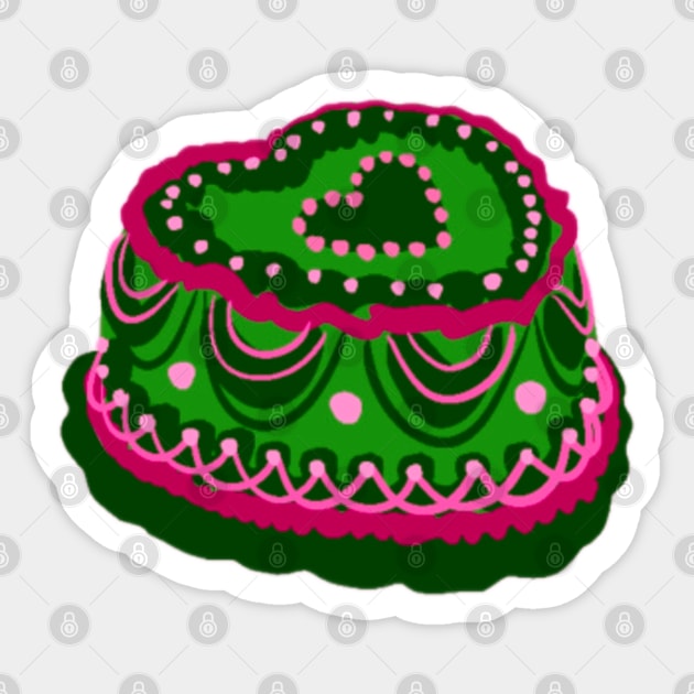 green heart cake Sticker by hgrasel